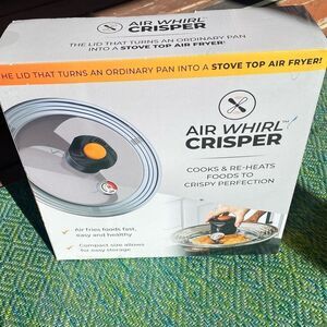 Sharper Image Air Whirl Crisper Stove Top Air Fryer Glass Stainless Steel